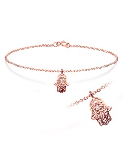 Hamsa with Rhinestone Anklet ANK-191-RO-GP